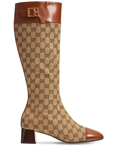 gucci ellis tall boot|Gucci 45mm Ellis Tall Canvas & Leather Boots .